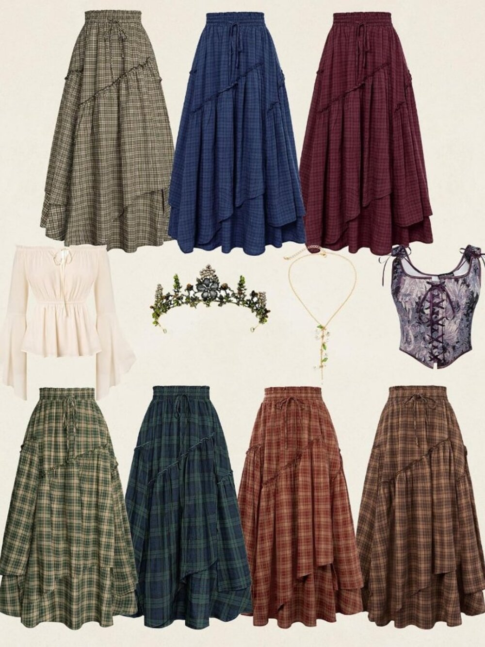 Renaissance Flowy Maxi Skirt for Women | Long Pirate Style Skirt, Boho Chic - Picture 7 of 9